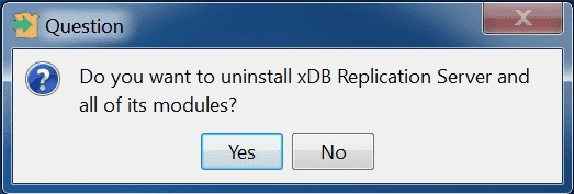 Confirm Replication Server uninstallation