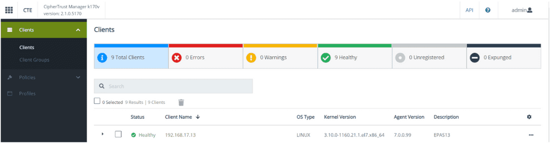 CipherTrust Manager Registered Clients